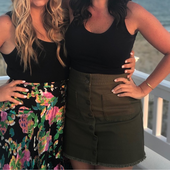 Madewell Green Denim Raw-Hem A-Line Mini Skirt! - Picture 9 of 9